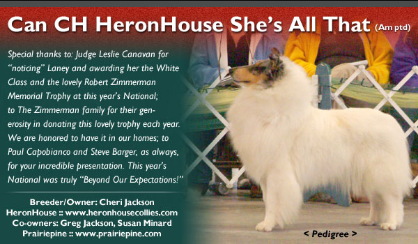 HeronHouse/Prairiepine -- Can. Ch. HeronHouse She's All That