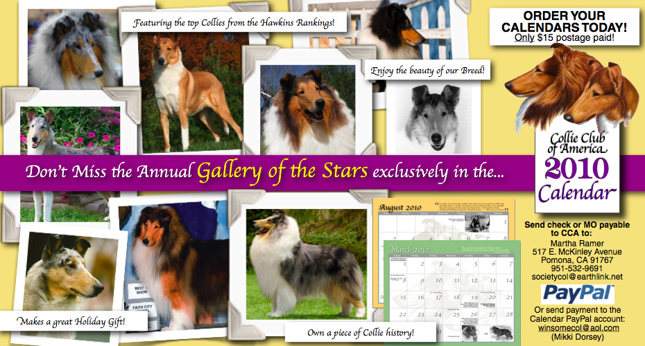 CCA -- Collie Club of America 2010 Calendar