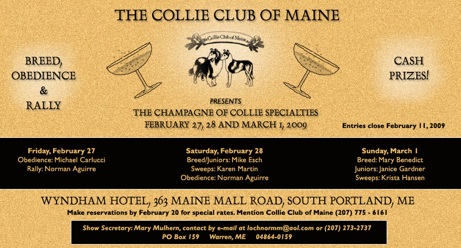 The Collie Club of Maine -- 2009 Upcoming Specialties