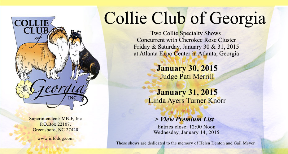 Collie Club of Georgia -- 2015 Specialty Shows