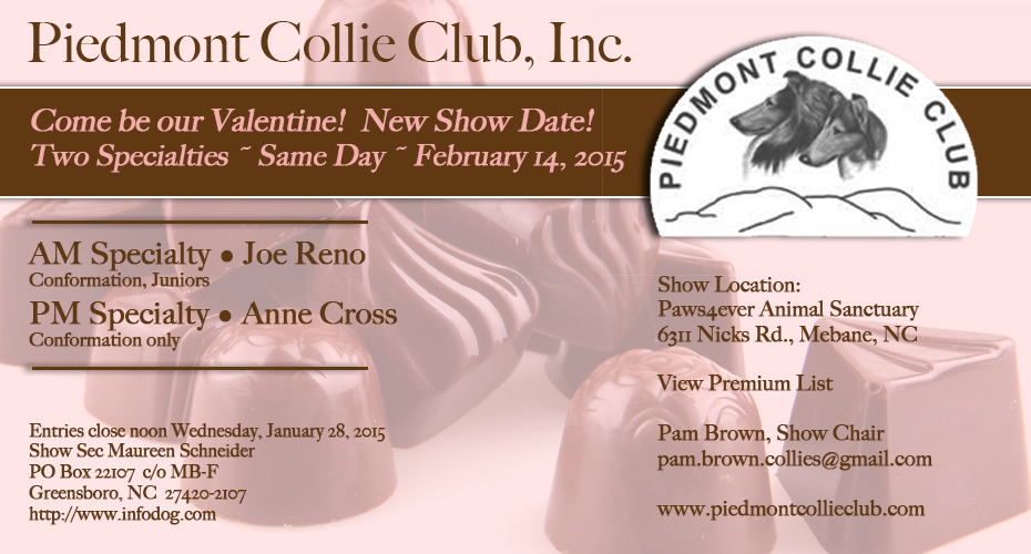 Piedmont Collie Club -- 2015 Specialty Shows