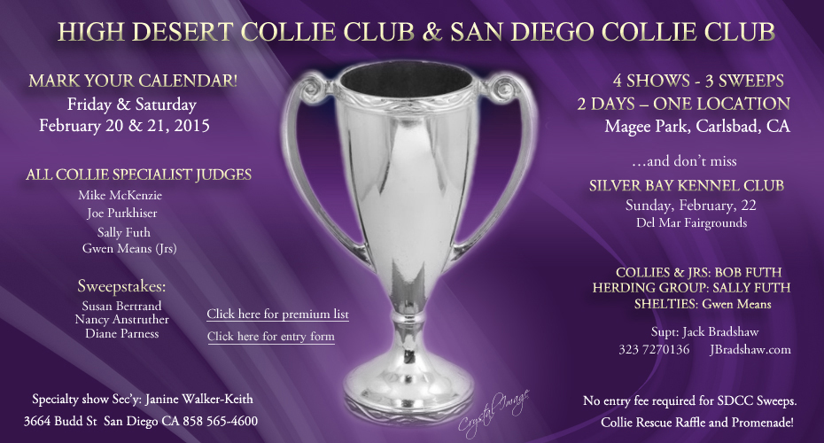 High Desert Collie Club and San Diego Collie Club -- 2015 Specialty Shows