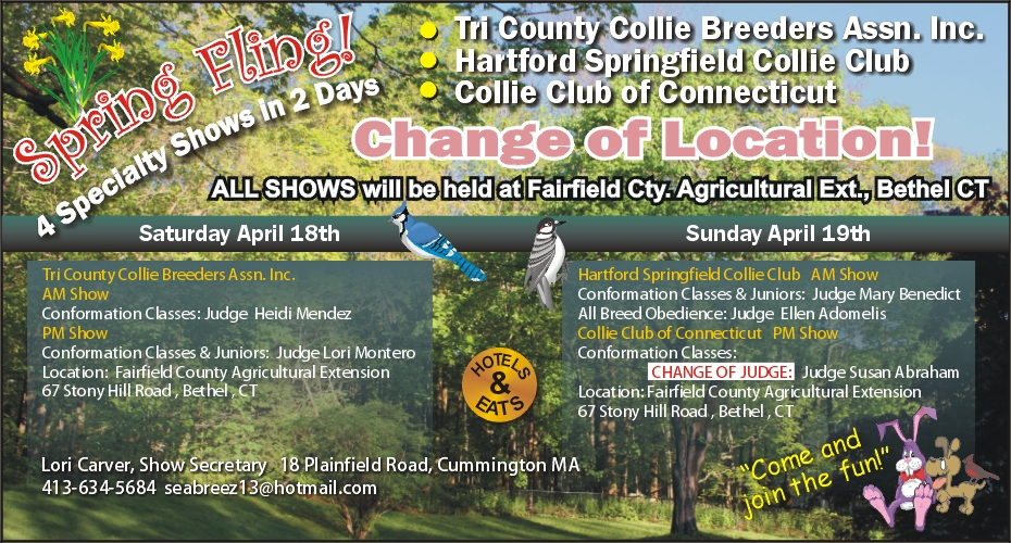 Spring Fling -- Tri County Collie Breeders /  Hartford Springfield Collie Club and Collie Club of Connecticut 2015 Spring Specialty Shows