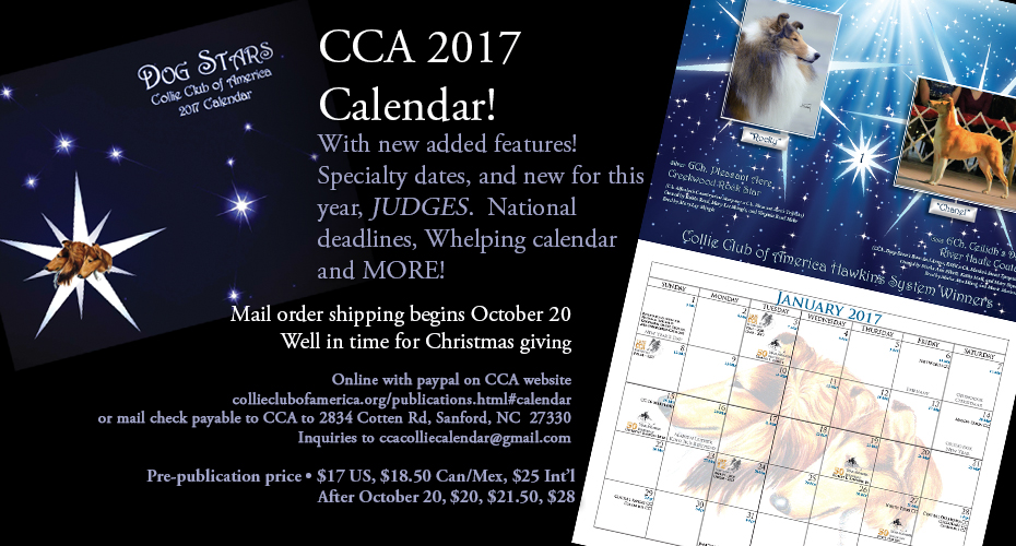 Collie Club of America -- 2017 CCA Calendar