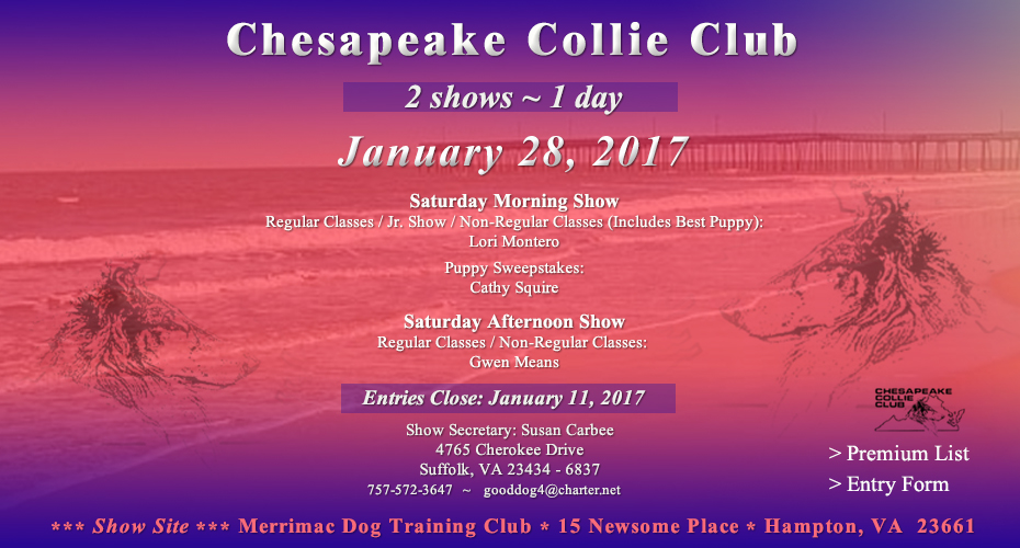 Chesapeake Collie Club -- 2017 Specialty Shows