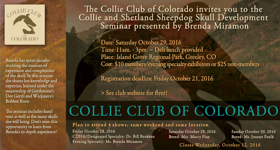 Collie Club of Colorado -- 2016 Skull Development Seminar by Brenda Miramon 