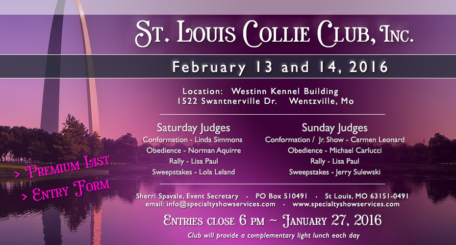 St Louis Collie Club -- 2016 Specialty Shows
