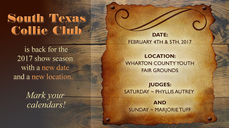 South Texas Collie Club -- 2017 Specialty Shows