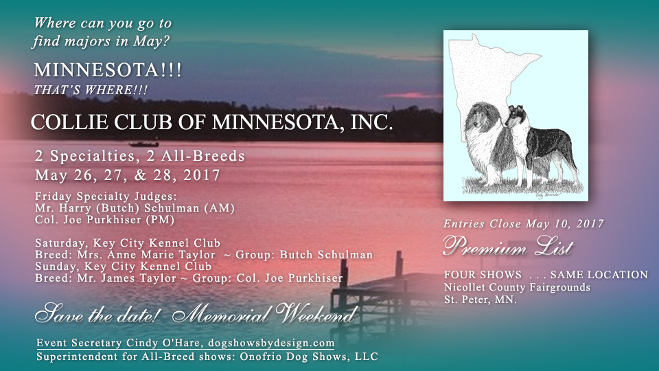Collie Club of Minnesota -- 2017 Specialty Shows