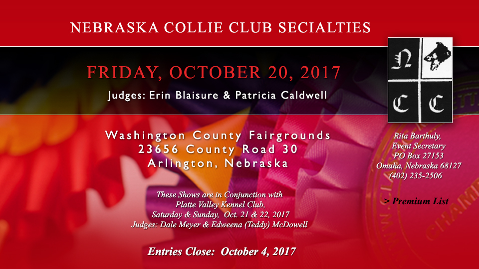 Nebraska Collie Club -- 2017 Specialty Shows