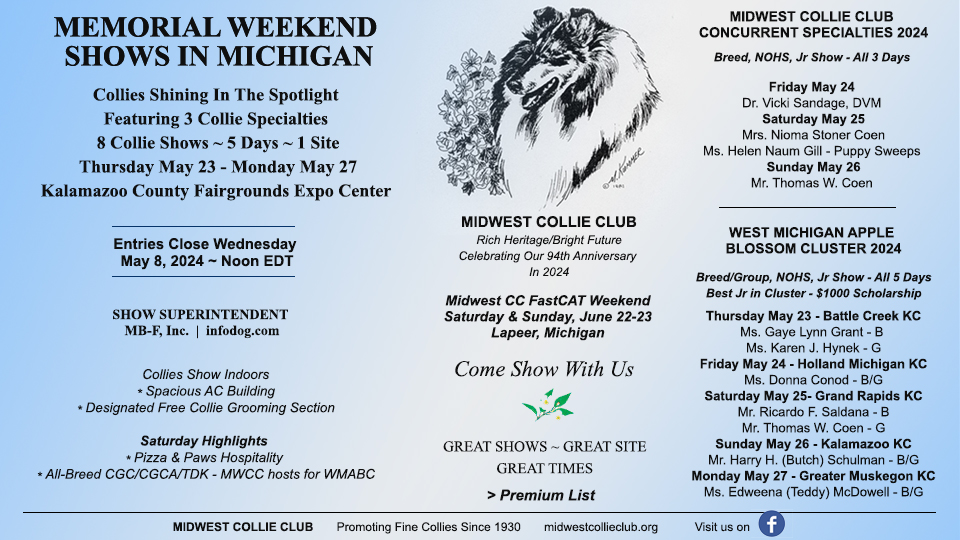 Midwest Collie Club -- 2024 Specialty Shows