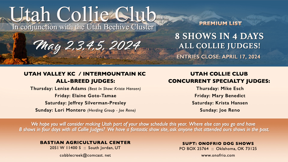 Utah Collie Club  -- 2024 Specialty Shows