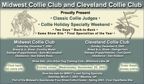 Midwest Collie Club/Cleveland CC -- Dec. 7 and 8