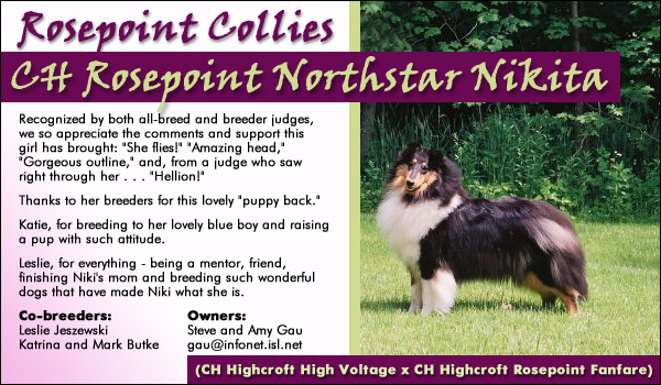Rosepoint Collies -- Ch. Rosepoint Northstar Nikita 