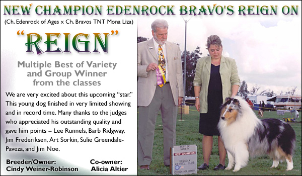 Ch. Edenrock Bravo's Reign On