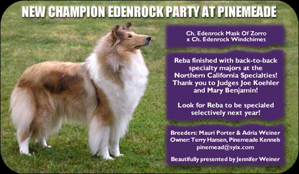 Ch. Edenrock Party At Pinemeade
