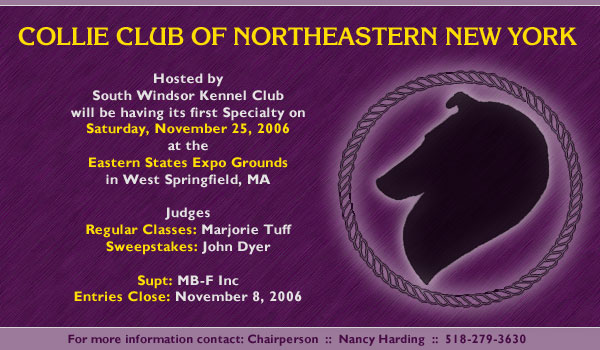 Collie Club of Northeastern New York -- Nov. 25
