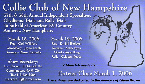 Collie Club of New Hampshire -- March 18 and 19