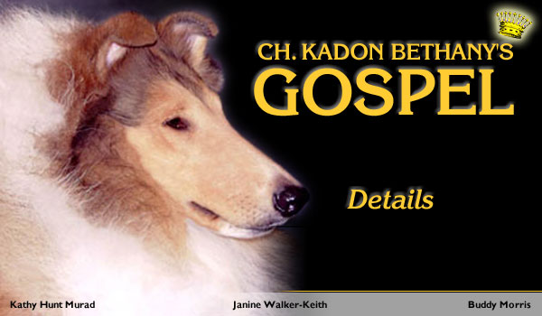 Kadon/Incandescent/Bethany -- Ch. Kadon Bethany's Gospel