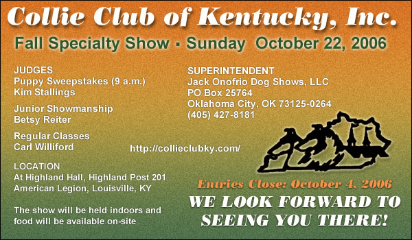 Collie Club of Kentucky -- Oct. 22, 2006