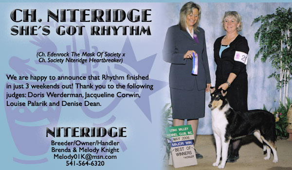 Niteridge -- Ch. Niteridge She's Got Rhythm