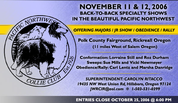 Pacific Northwest Collie Club -- Nov. 11 & 12