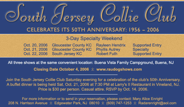 South Jersey Collie Club -- Oct. 20 - 22