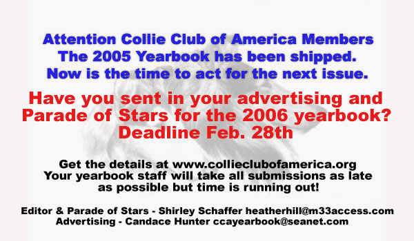 Collie Club of America -- 2006 Yearbook Advertising and Parade of Stars