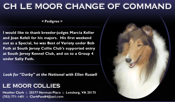 Le Moor Collies -- CH Le Moor Change Of Command