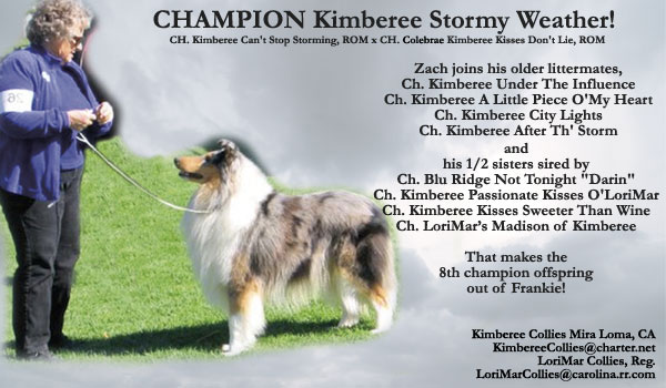 Kimberee/LoriMar -- CH Kimberee Stormy Weather!