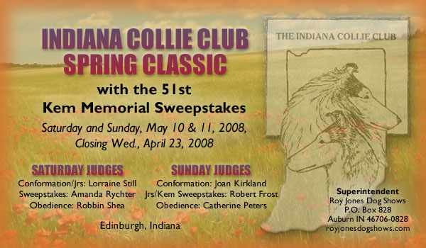Indiana Collie Club 2008 Spring Classic and Kem Sweepstakes 