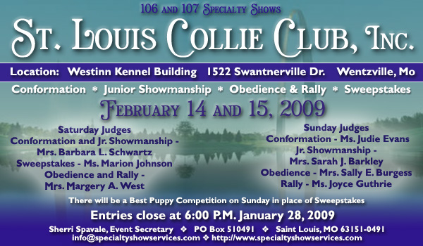 St louis Collie Club -- 2009 Specialty Shows