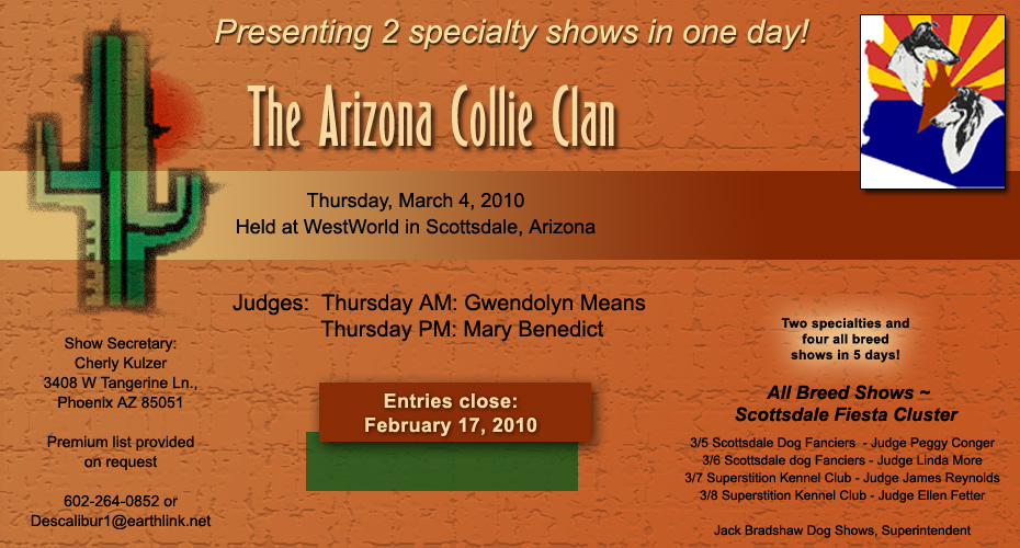 The Arizona Collie Clan 2010 Same Day Specialty Shows