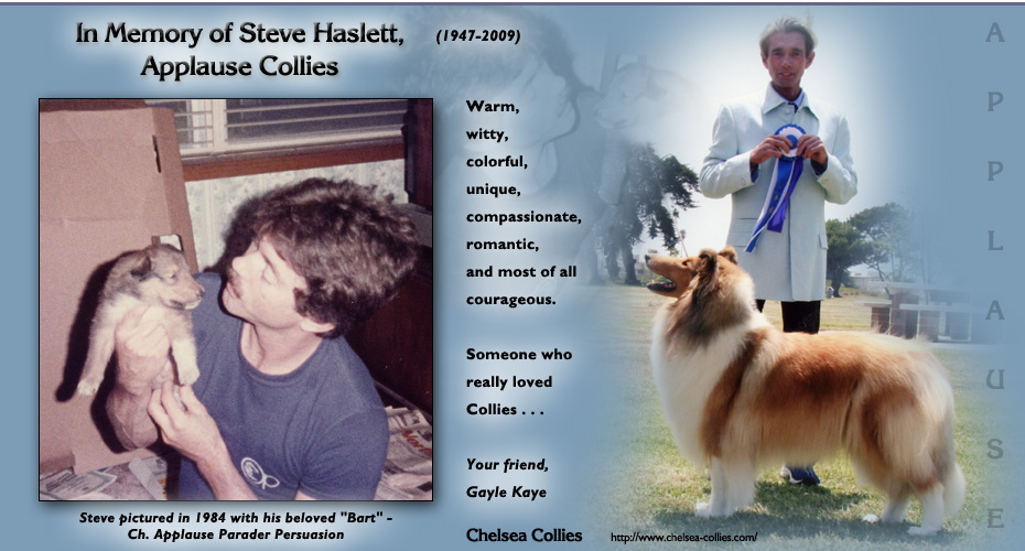 Chelsea Collies -- In Memory Of Steve Haslett, Applause Collies