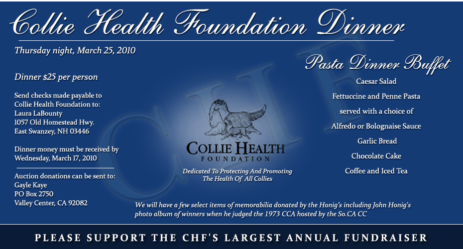 ollie Health Foundation -- 2010 Collie Health Foundation Dinner And Auction 
