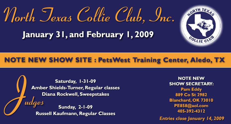 North Texas Collie Club -- 2009 Upcoming Shows