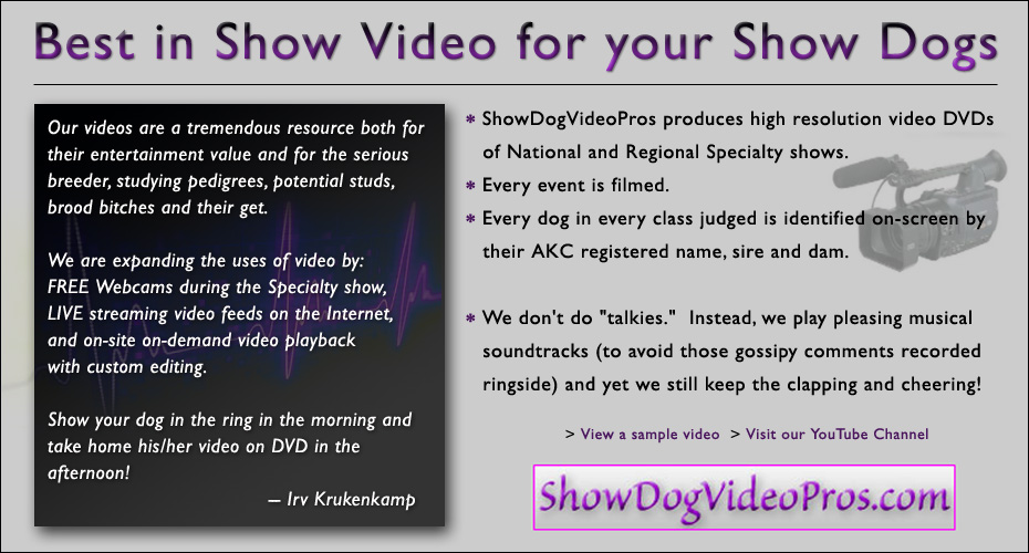 ShowDogVideoPros.com -- Best in Show Video for your Show Dogs
