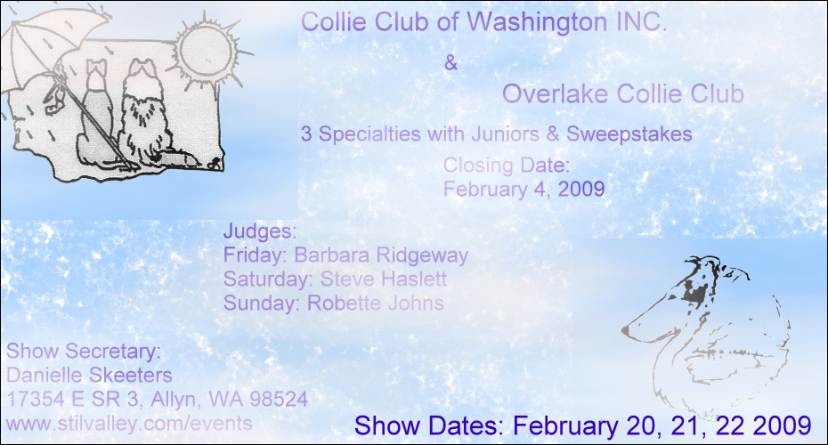 Collie Club of Washington and Overlake Collie Club -- February 20, 21, 22, 2009