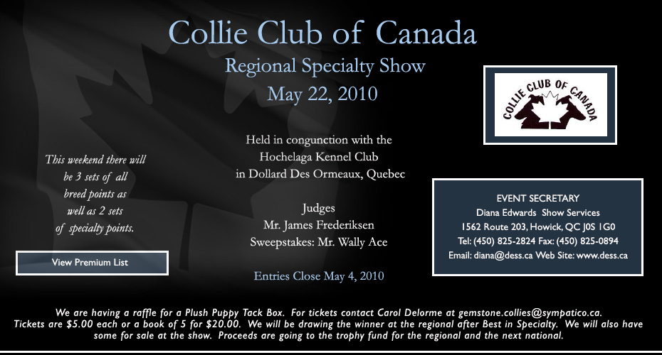 Collie Club of Canada -- 2010 Regional Specialty Show