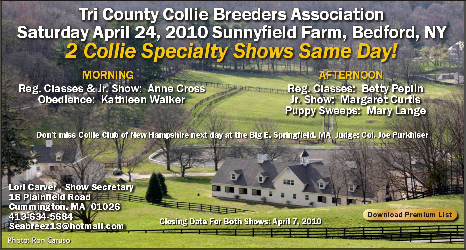 Tri County Collie Breeders Association -- 2010 Upcoming Specialties