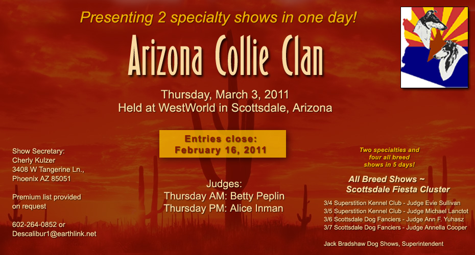 Arizona Collie Club -- 2011 Specialty Shows