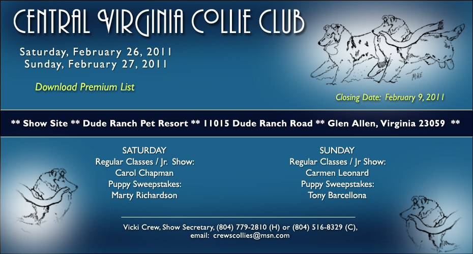 Central Virginia Collie Club -- 2011 Specialty Shows