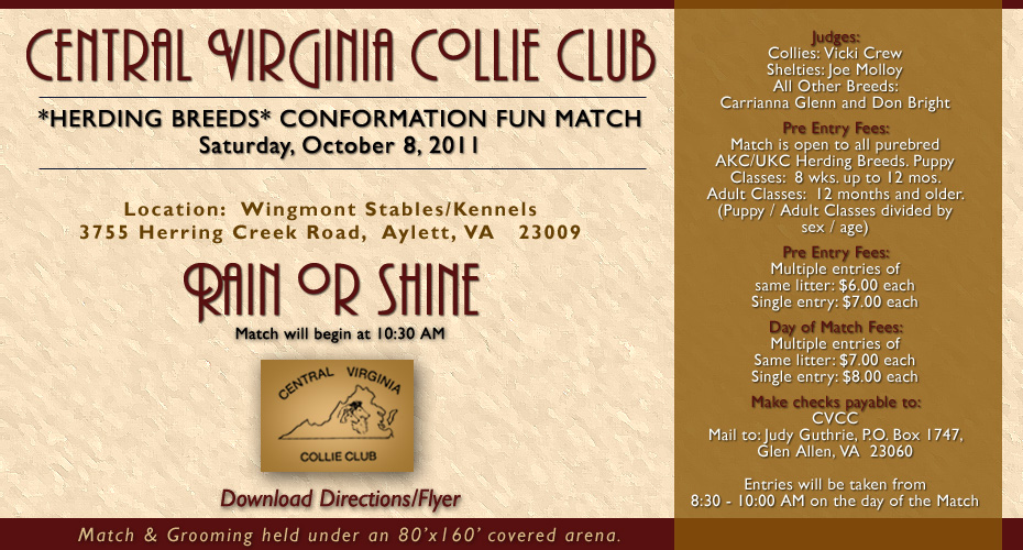 Central Virginia Collie Club -- 2011 Herding Breeds, Conformation Fun Match