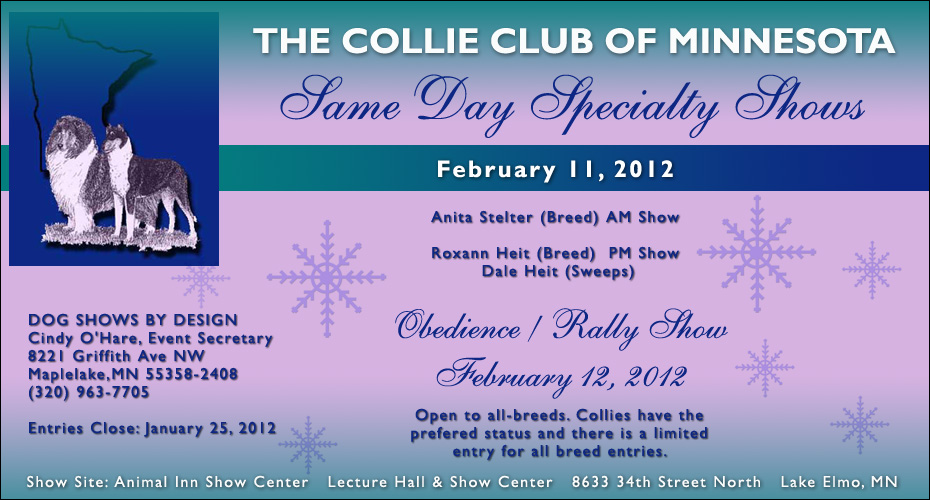The Collie Club Of Minnesota -- 2012 Specialty Shows