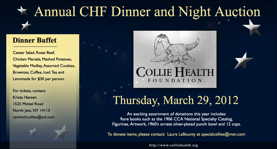 Collie Health Foundation -- 2012 Annual Dinner and Night Auction