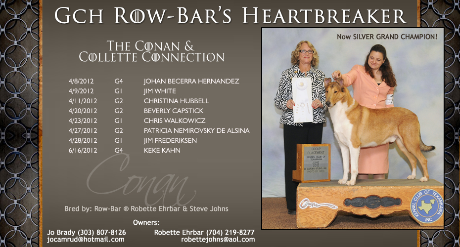 Row-Bar Collies -- Silver GCH Row-Bar's Heartbreaker