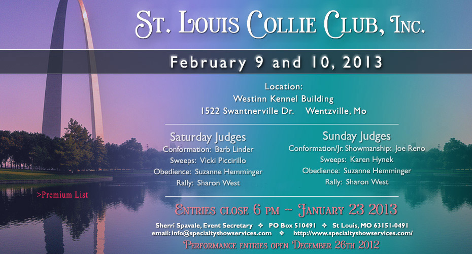 St. Louis Collie Club -- 2013 Specialty Shows