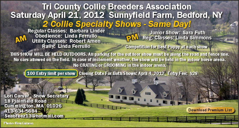 Tri County Collie Breeders Association -- 2012 Specialty Shows