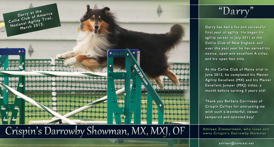 Athleen Zimmermann -- Crispin's Darrowby Showmann, MX, MXJ, OF