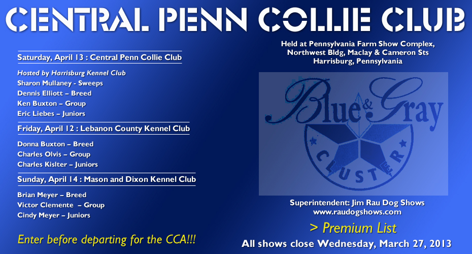 Central Penn Collie Club -- 2013 Specialty Show